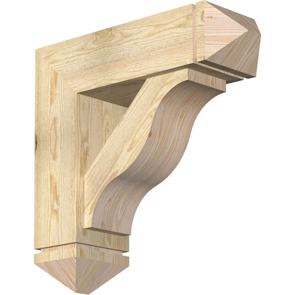 Ekena Millwork Funston Arts and Crafts Rough Sawn Bracket w/ Offset Brace, Douglas Fir, 8"W x 26"D x 26"H BKT0806X26X26FST03RDF - main